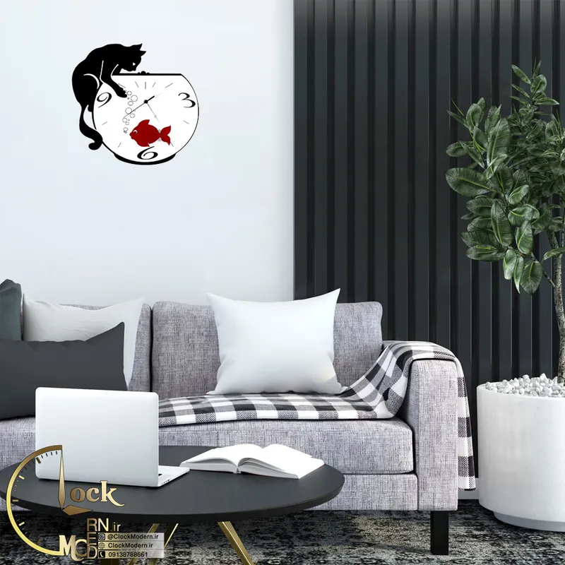 طرح گربه و تنگ ماهی کد 268 gallery2