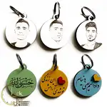 سرکلیدی چوبی دو رو با حک عکس و متن دلخواه کد M005 thumb 1