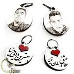 سرکلیدی چوبی دو رو با حک عکس و متن دلخواه کد M005 thumb 2