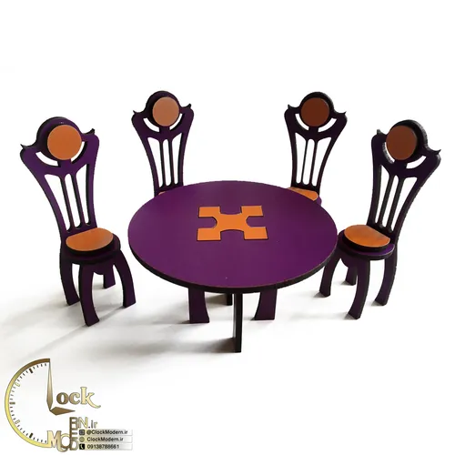 میز و صندلی ناهار خوری دکوری چوبی کد M010