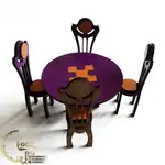 میز و صندلی ناهار خوری دکوری چوبی کد M010 thumb 2