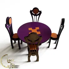 میز و صندلی ناهار خوری دکوری چوبی کد M010 gallery1