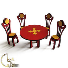 میز و صندلی ناهار خوری دکوری چوبی کد M011 gallery0
