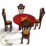 میز و صندلی ناهار خوری دکوری چوبی کد M011 thumb 2