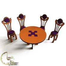 میز و صندلی ناهار خوری دکوری چوبی کد M012 gallery0