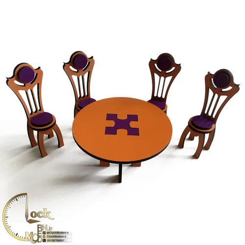 میز و صندلی ناهار خوری دکوری چوبی کد M012