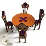 میز و صندلی ناهار خوری دکوری چوبی کد M012 thumb 2