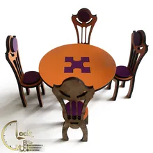میز و صندلی ناهار خوری دکوری چوبی کد M012 gallery1