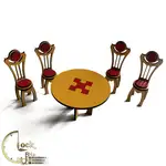 میز و صندلی ناهار خوری دکوری چوبی کد M013 thumb 1
