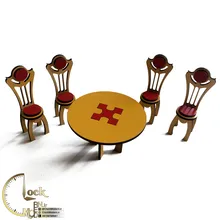 میز و صندلی ناهار خوری دکوری چوبی کد M013 gallery0
