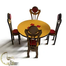 میز و صندلی ناهار خوری دکوری چوبی کد M013 gallery1