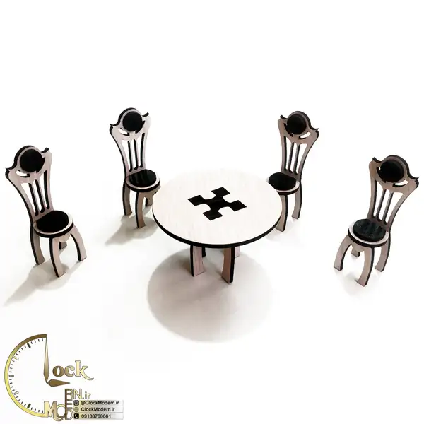 میز و صندلی ناهار خوری دکوری چوبی کد M015