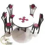میز و صندلی ناهار خوری دکوری چوبی کد M016 thumb 2