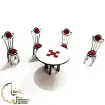 میز و صندلی ناهار خوری دکوری چوبی کد M017 thumb 1