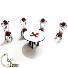 میز و صندلی ناهار خوری دکوری چوبی کد M017 gallery0