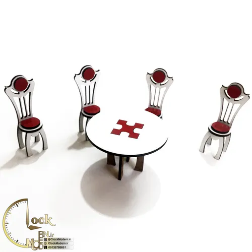 میز و صندلی ناهار خوری دکوری چوبی کد M017