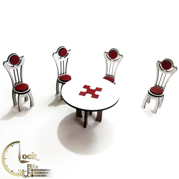 میز و صندلی ناهار خوری دکوری چوبی کد M017