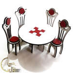 میز و صندلی ناهار خوری دکوری چوبی کد M017 thumb 2
