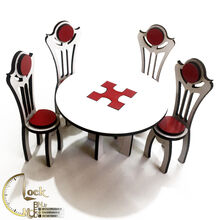 میز و صندلی ناهار خوری دکوری چوبی کد M017 gallery1